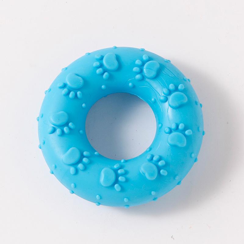 Dog dental chew toy TPR footprint donut durable chew dog training interactive pet supplies in stock Random Color