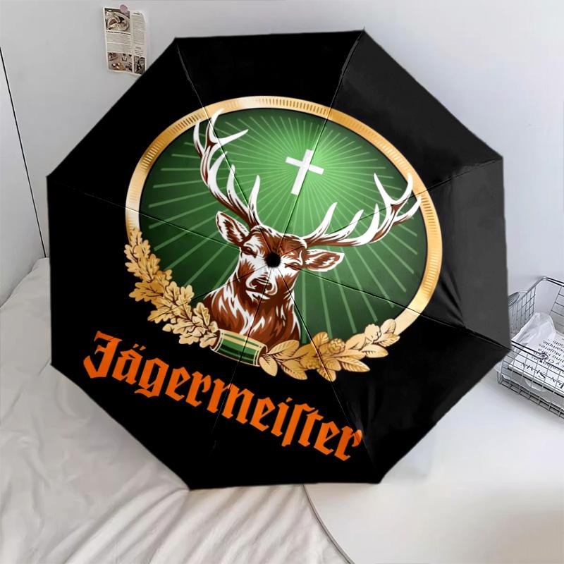 Royal Stag Emblem Folding Umbrella 8 Paraphenoid Bones Durable Travel Gift Printing