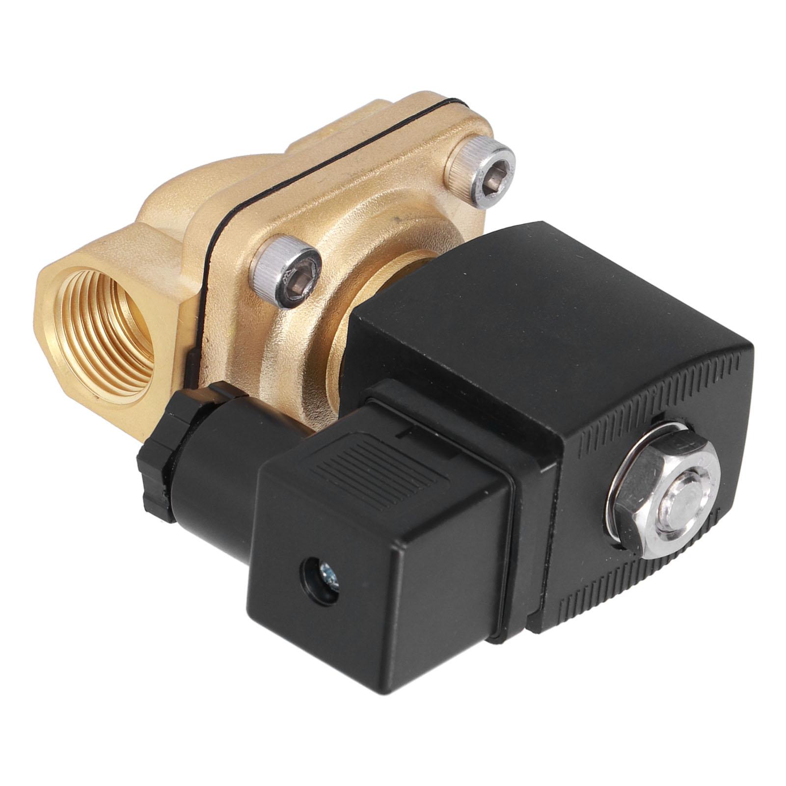 

2 Way Solenoid Valve Brass Solar Electric Normally Closed Pipeline Inlet Control Parts G1 2inDC 12V