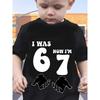 European Sizes Fashionable And Trendy Short-Sleeve T-Shirt for Kids Featuring a Easy And Novel Design with The Number 67, Perfect for Everyday Wear