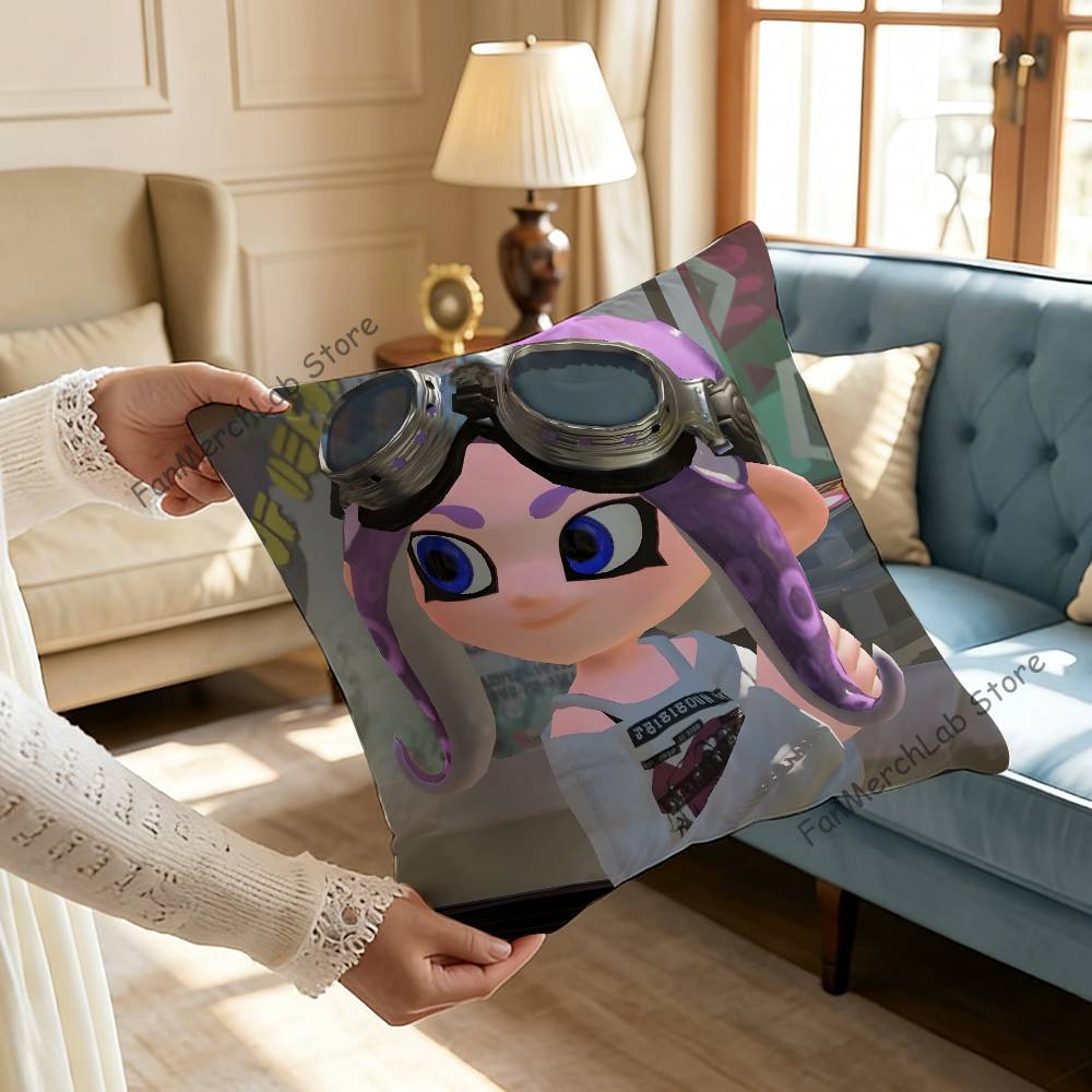 Game SSplatoonS Cartoon Printed Pillow Cover Cushion Case Simple Sofa Pillow Case No Pillow Core