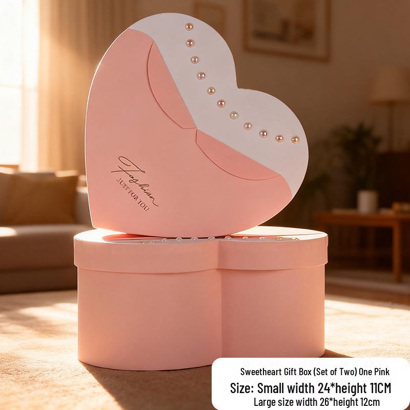 Magic Mirror Heart Flower Box: Preserved & Fresh Flower Gift Packaging