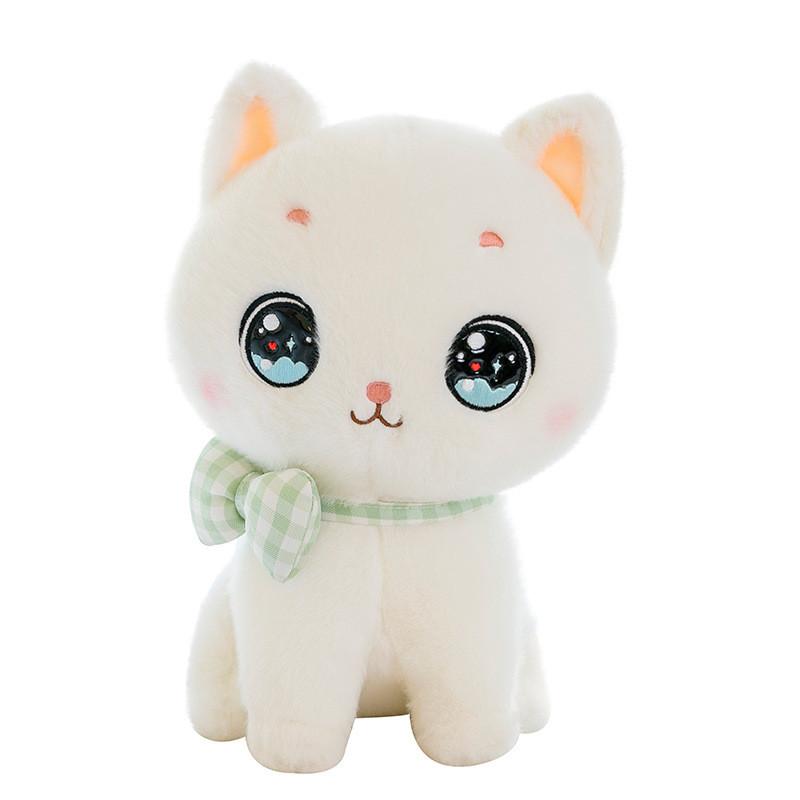 Plush Bowknot Cat Toy Cartoon Stuffed Animal Doll Room Decoration Kids Gift