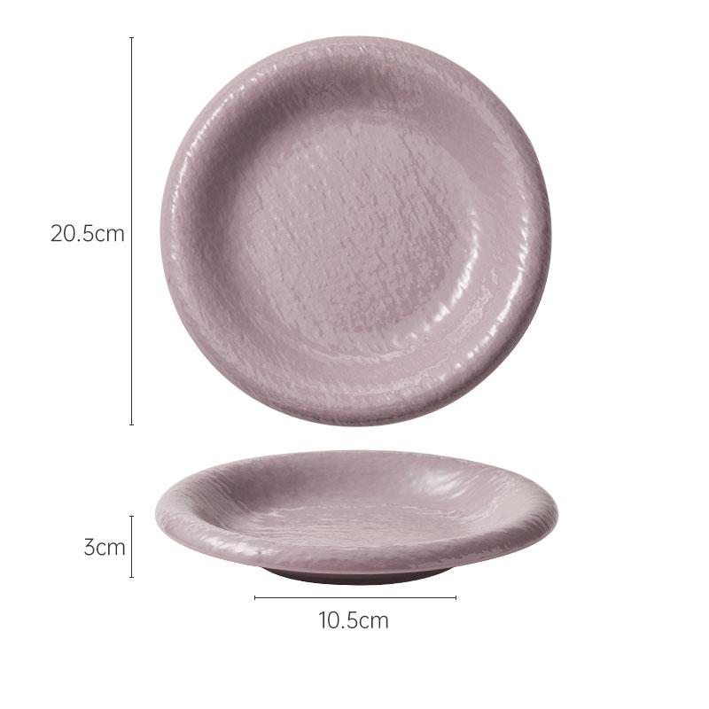 Cream Style Ceramic Stone Pattern Dining Plate Dessert Dish Cake Plate Steak Plate Salad Plates Rice Bowl Creative Tableware