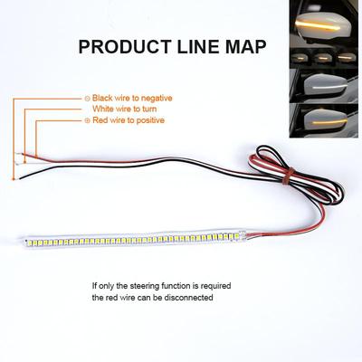 SEAMETAL Sequential Rear Mirror Turn Signal Lights Universal Dynamic Warning Strips LED Side Indicator Auto Daytime Running Light