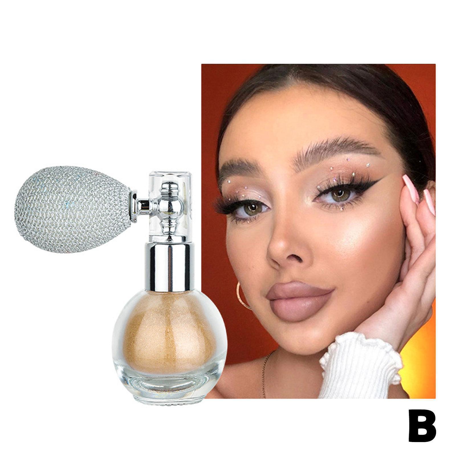 

Мерцающий спрей-хайлайтер для тела для сияющей кожи. Пудра с блестками.