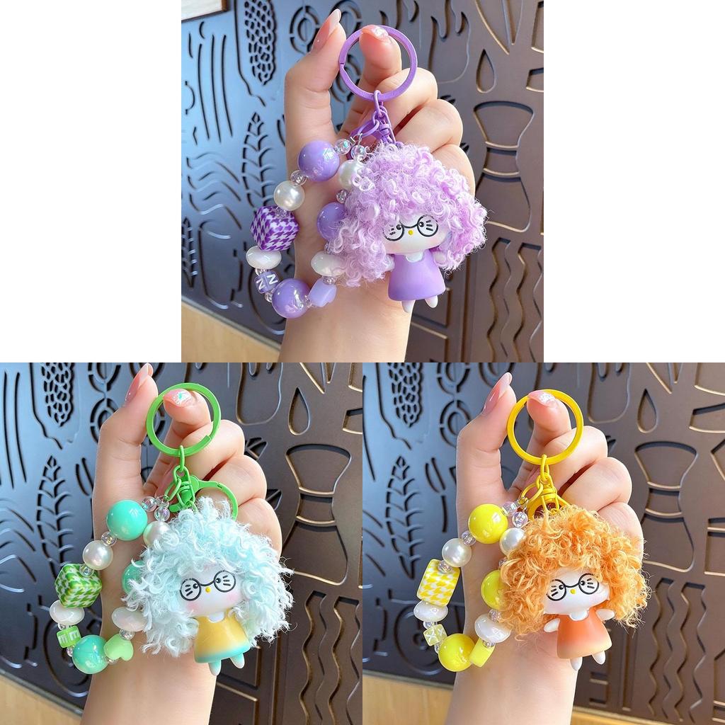 Cat Keychain With Resin Craft And Cute Wave Style For Travel And Celebration Gifts
