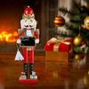 Elegant 38cm Wood Nutcrackers Statue Artistic Tabletop Decoration for Nut Cracking and Display Stylish Desktop Ornament