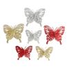 5Pcs Christmas Tree Butterfly Decor Glitter Hollow Butterfly Xmas Tree Hanging Decor Home New Year 2025 Navidad Decoration