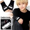 Korean Boy Band Singer's Fashionable Trendy Half-finger Writing Gloves, Warm For Men, Women And Children