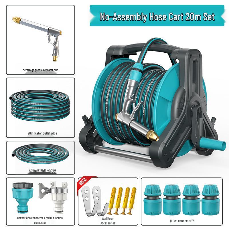 High-Pressure Water Hose with Automatic Storage Reel for Gardening and Car Washing