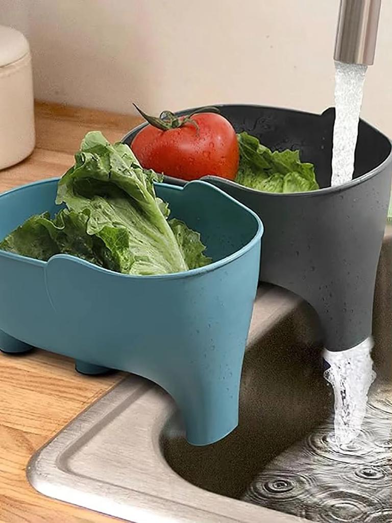 Elephant Drain Basket Multi-purpose Kitchen Storage Drain Basket Household Fruit and Vegetable Basket Plastic Drain Basin