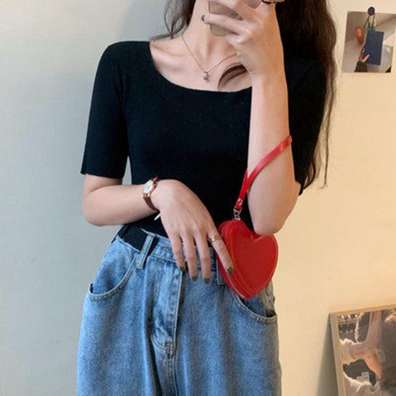 Sleeve Summer Short Solid Womens Color All Match Pullover Knit Sweater