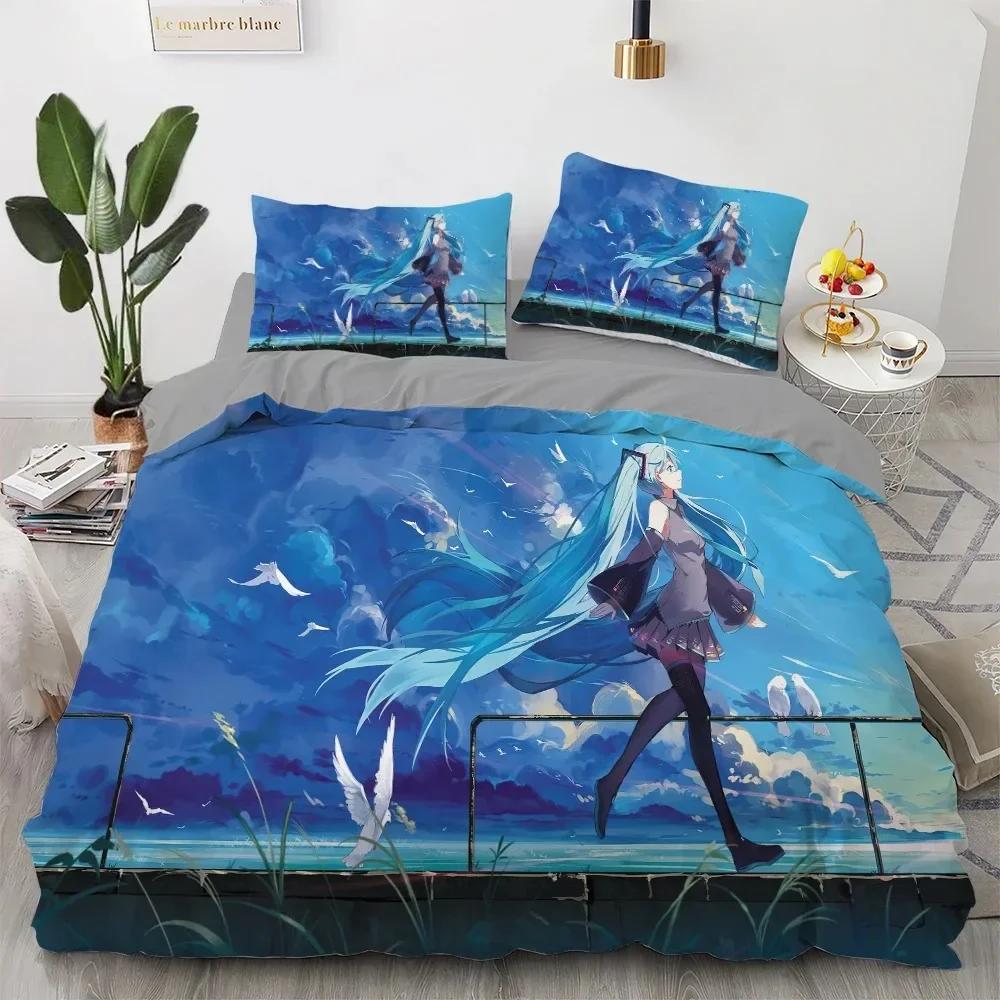New Anime Kawaii Bedding Set Japan Anime Loli Duvet Cover Set Kids Bedroom Cartoon 3D Printed Quilt Cover Bedroom Gift
