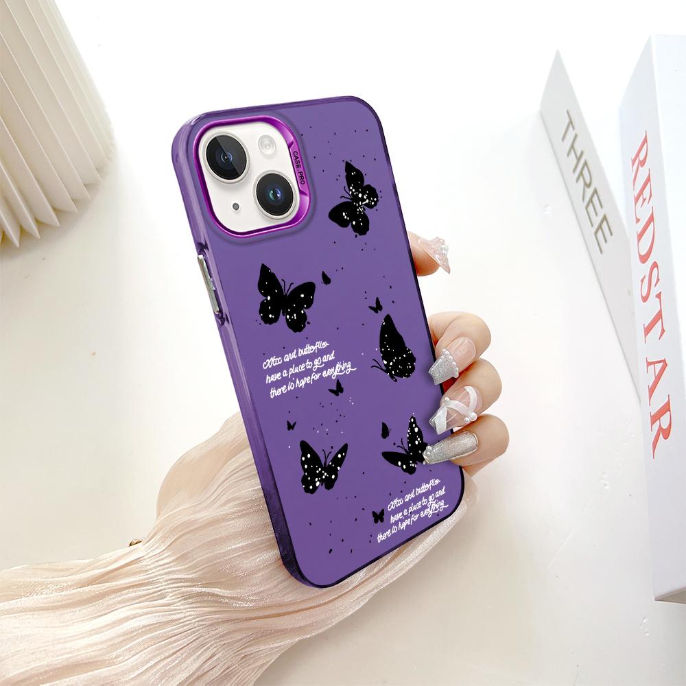 Fashion Colorful Sliver Double Sided Phone Shell Soft Edge Hard Case Full Cover Shockproof Phone Casing for iPhone Samsung Xiaomi Redmi Poco