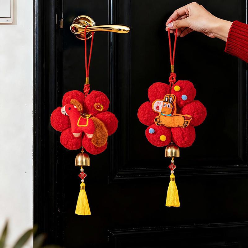 Year of Horse Hanging Ornament with Tassel Chinese New Year 2026 Door Hanging Ornaments Spring Festival Party Pendant