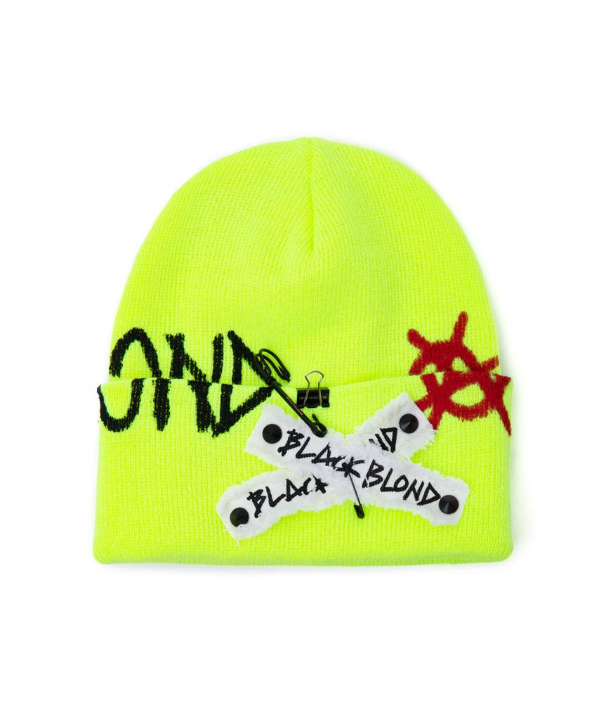 BLACKBLOND Bibbidi Graffiti Logo Patch Beanie (Neon)