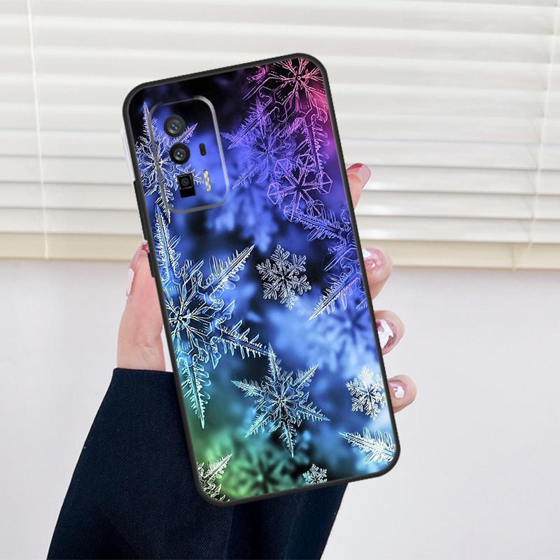 Snow Snowflake Winter Cover For Xiaomi 14 13 15 Ultra 11T 12T 13T 14T Pro POCO X7 Pro X3 X5 X6 M6 F5 F6 Pro Case