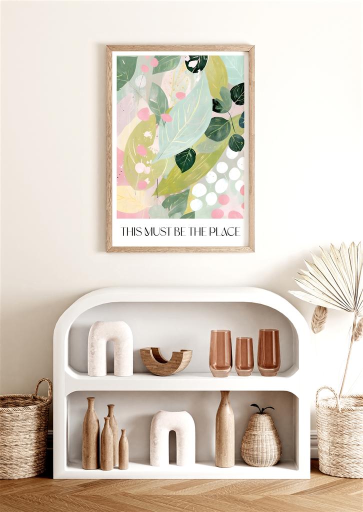 Poster Green Leaves Composition