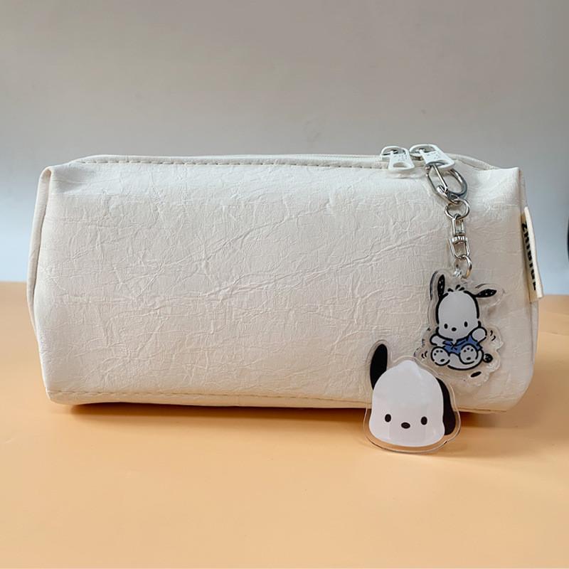 Classic Leather Waterproof Pencil Case With Large Capacity For Girls And Students