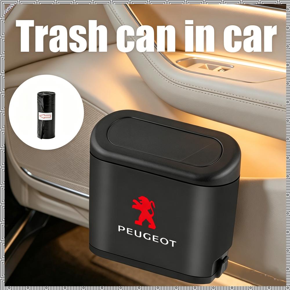 1pc With Lid Mini Car Trash Can Garbage Bin For Peugeot 206 307 308 3008 207 208 407 508 2008 5008 205 Auto Hub Cap Accessories
