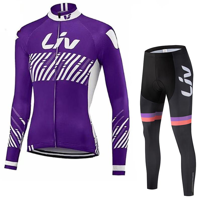 2026 Long Sleeved Cycling Suit Set  Women's Cycling Bib Women's Exclusive Seat Cushion Autumn Winter Cycling Sportswear Set Road Cycling Top