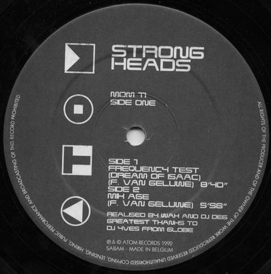 12inch Record STRONG HEADS - Frequency Test MOM11 Atom Records 1992 Belgium Dance & Electronica Used