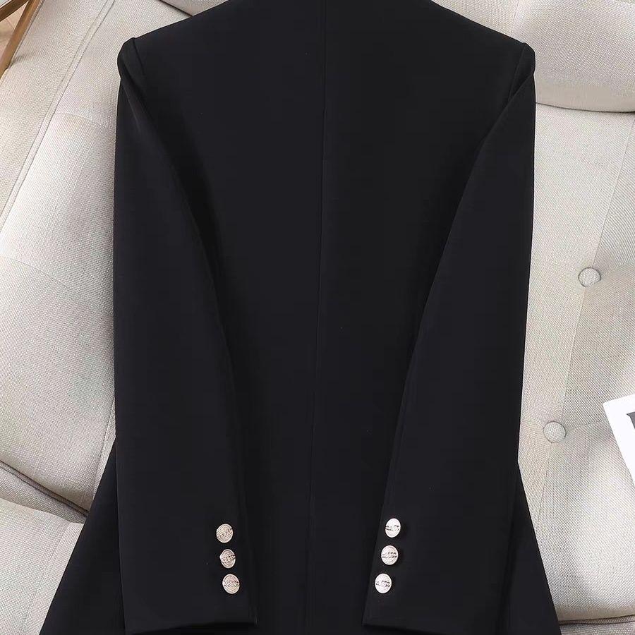Elegant Women Black Suit Jacket Spring Autumn Professional Office Wear Stylish Slim Fit Design Trendy Blazer