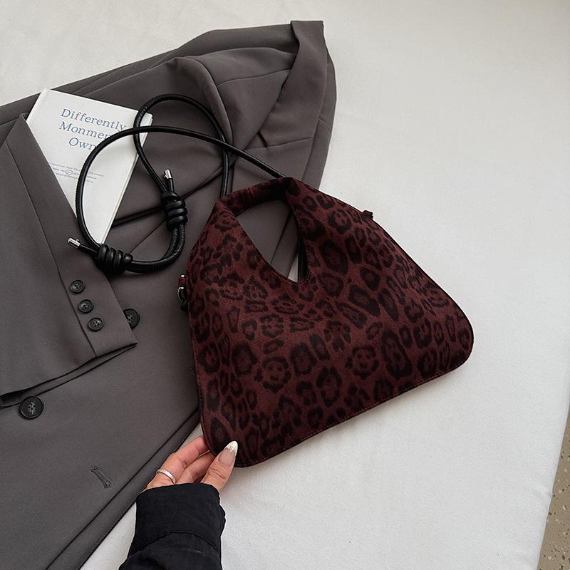 Leopard Print Dumpling Bag, Large Capacity, High School Girls' Appearance Level, Niche Single-shoulder Bag, Simple Crossbody Bag