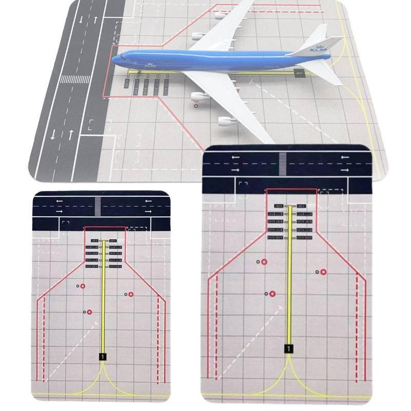Portable White Airport Model Background With Durable Rubber Runway For Playsets