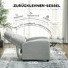 Recliner Chair, Adjustable 135 degrees, Extendable Footrest, Padded Armrests, Linen-Polyester, Light Grey