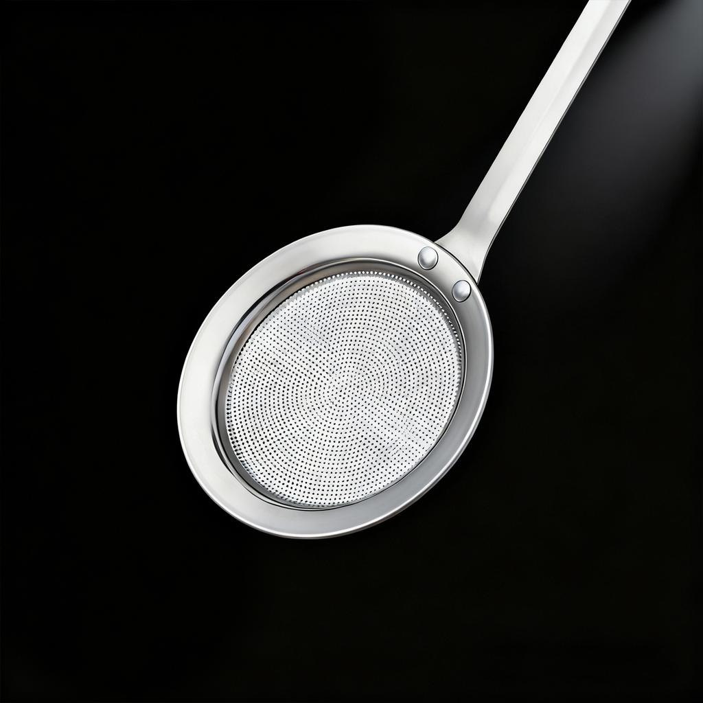 304 Edelstahl Feinmaschiges Sieblöffel Langlebiges Abtropfsieb Verbrühschutzgriff Rückstandsfilter Geschlitzter Löffel Küchenhelfer