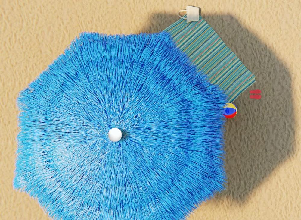Hawaiianischer Garten Strand Sonnenschirm für Balkon Terrasse Schnüre Strand Blau