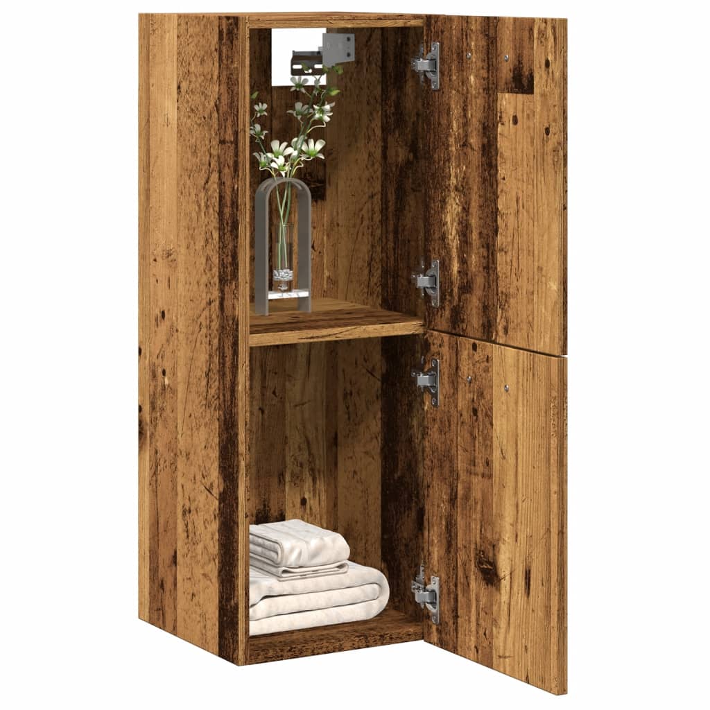 Bathroom Wall Cabinet Reclaimed Wood Look 30x30x80 cm Engineered Wood