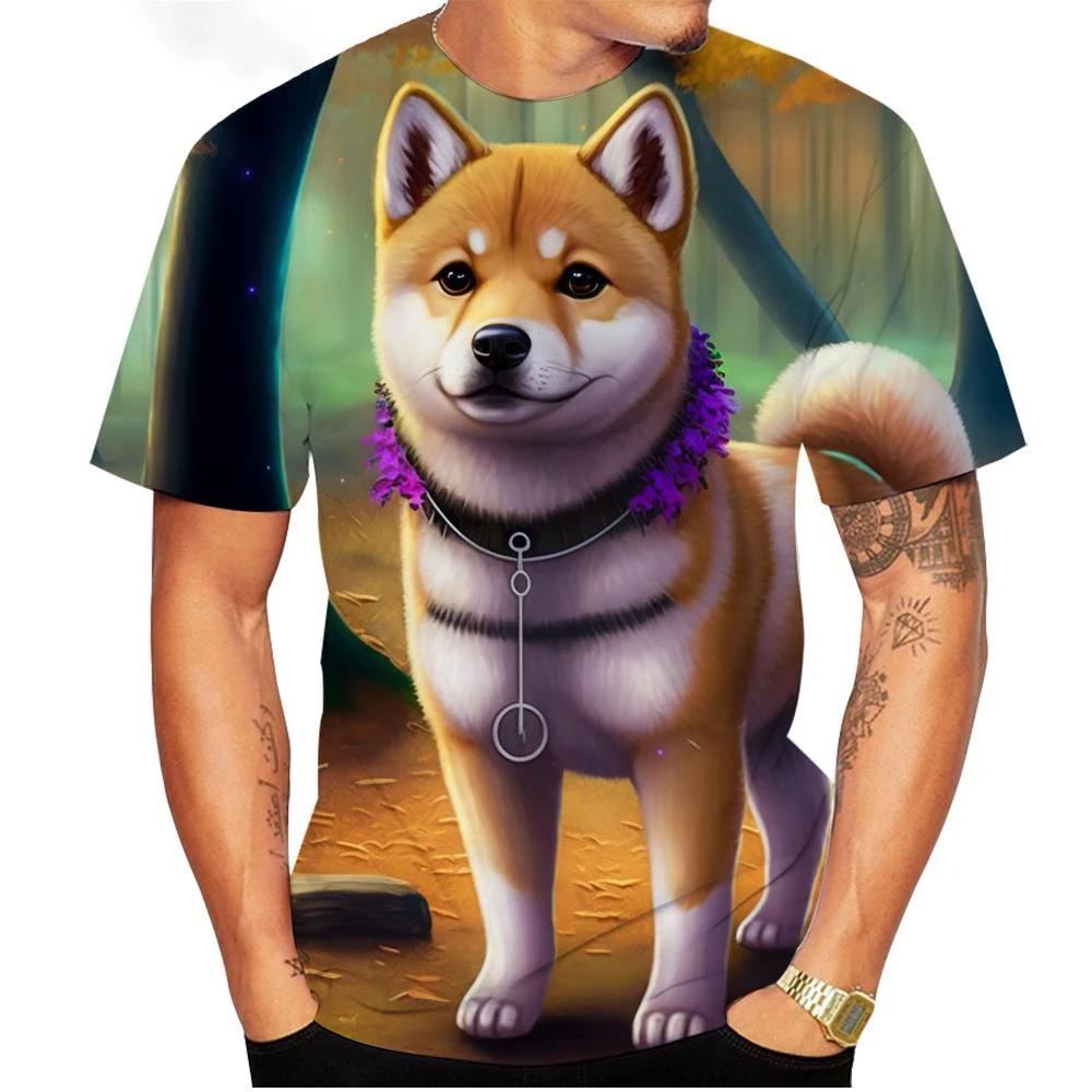 

New Fashion Summer Hot Sale 3D Shiba Inu Men swomen s T Shirt 3D Print Unisex Kids Tops Clothing Plus Size 100-6XL Oversize 6XL