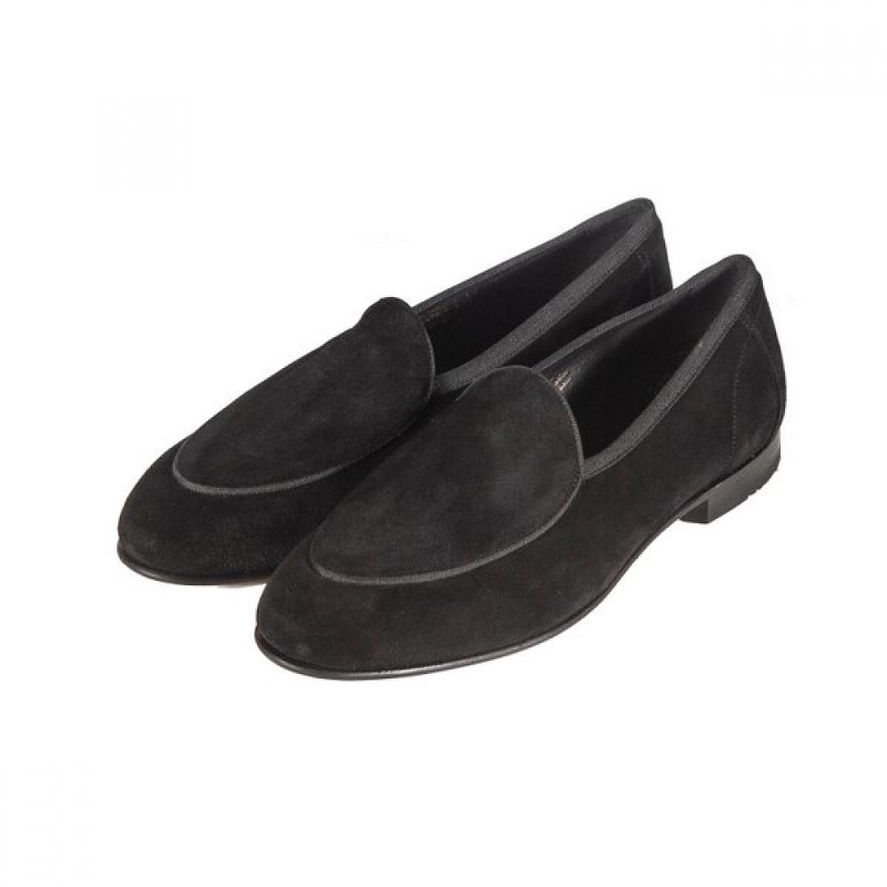 Loake Black Suede Lifestyle Belgian Loafer