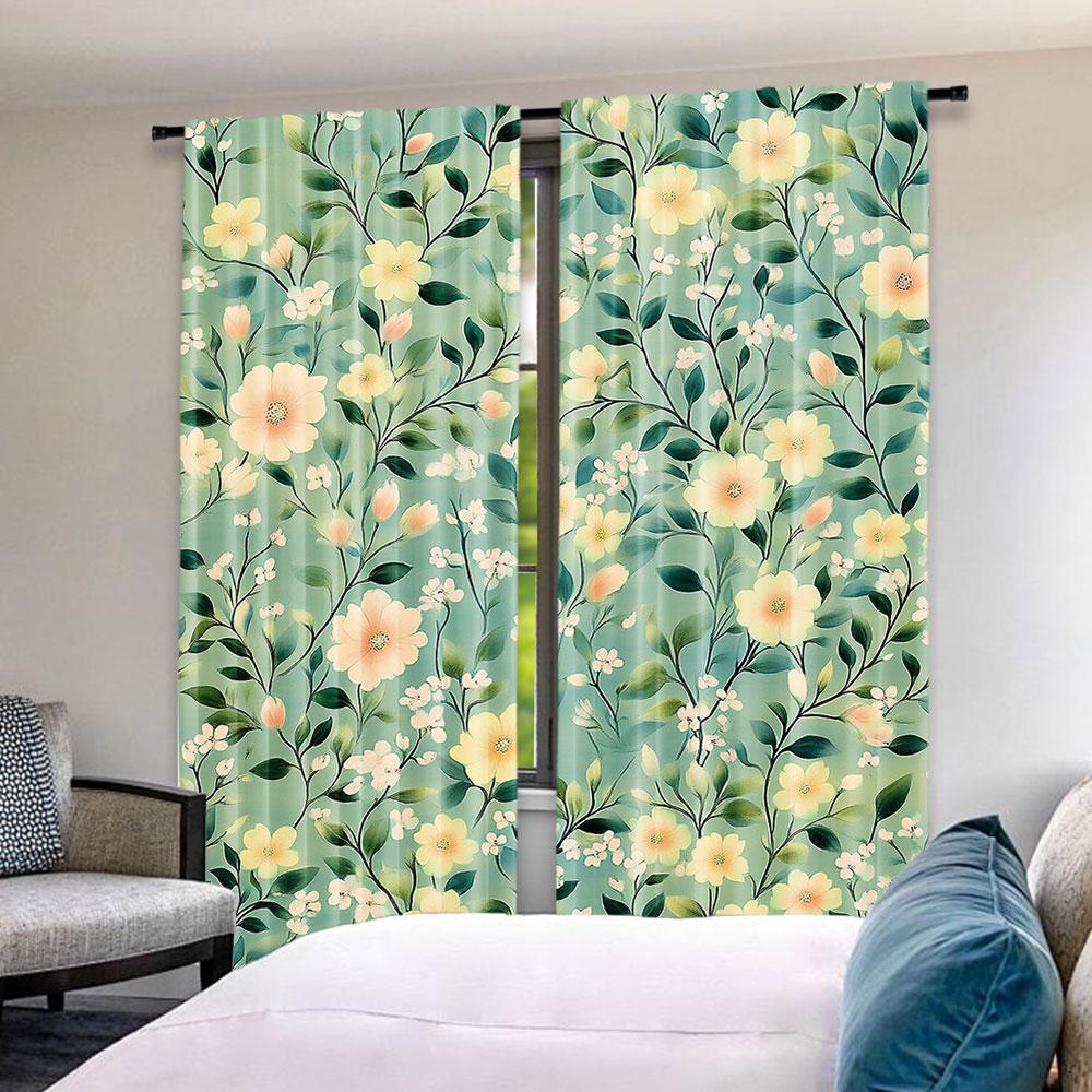 Set Of 2 Vintage William Morris Curtains Original Design Flower Green Leaf Home Decoration Living Room Bedroom Curtain Polyester Ideal For Great