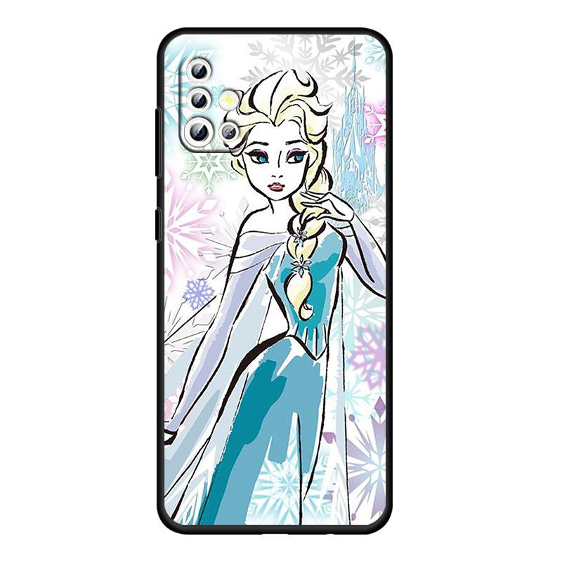Princess Cartoon For Samsung Galaxy A73 A54 A52S A72 A71 A52 A51 A22 A32 A21S 4G 5G Silicone Soft Black Phone Case