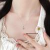 S925 Sterling Silver Icy White Chalcedony Flower Necklace: Women's High-End Summer Luxury Clavicle Chain with Sparkling Diamond