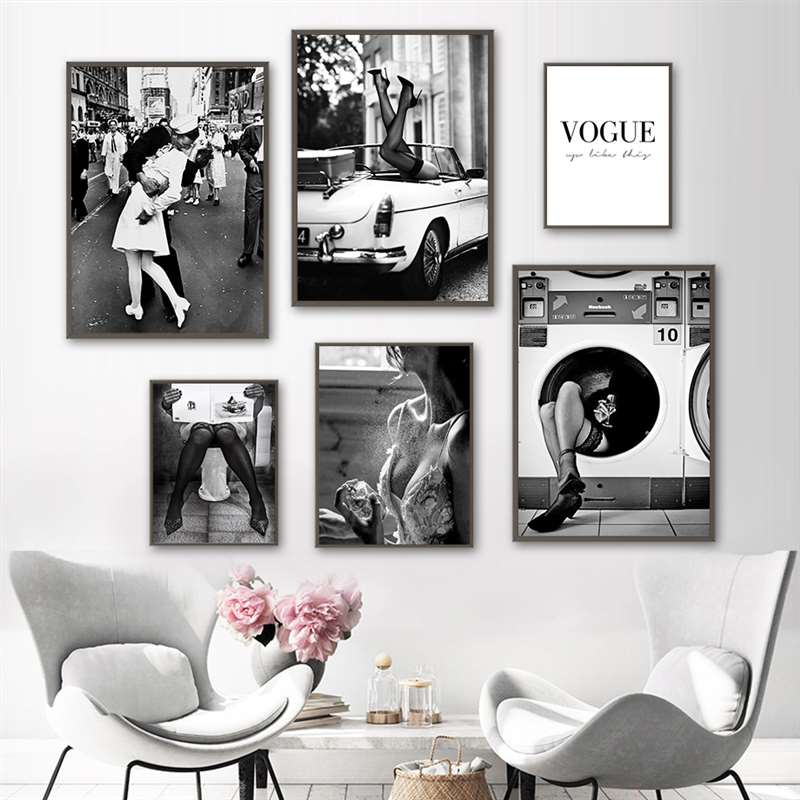

Автомобиль Парфюмерия Девушка Черный Белый Уличная Мода Искусство Плакат Картины Принты Скандинавская Цитата Холст Живопись Настенный Декор HB005