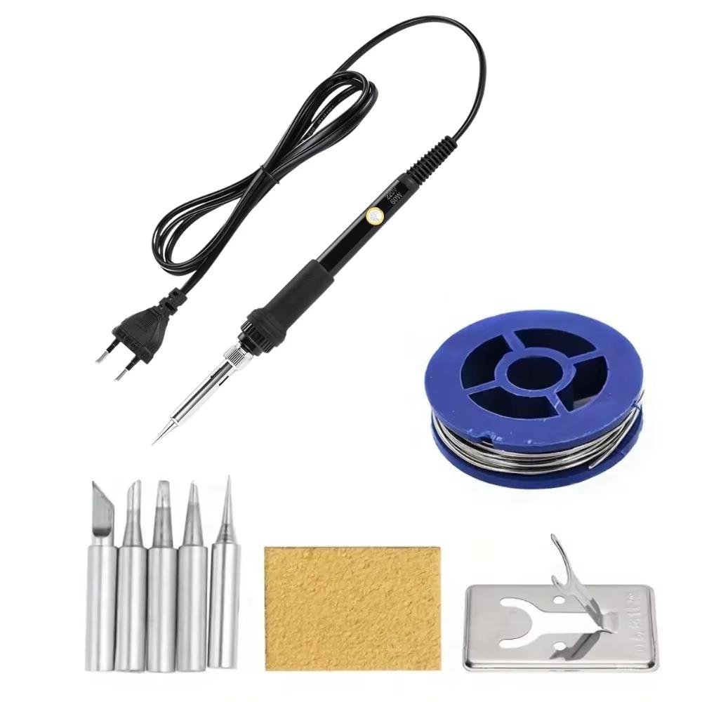 60W Electric Soldering Iron Replaceable Soldering Iron Adjustable Temperature  Head Soldering Iron Pen Welding Kit