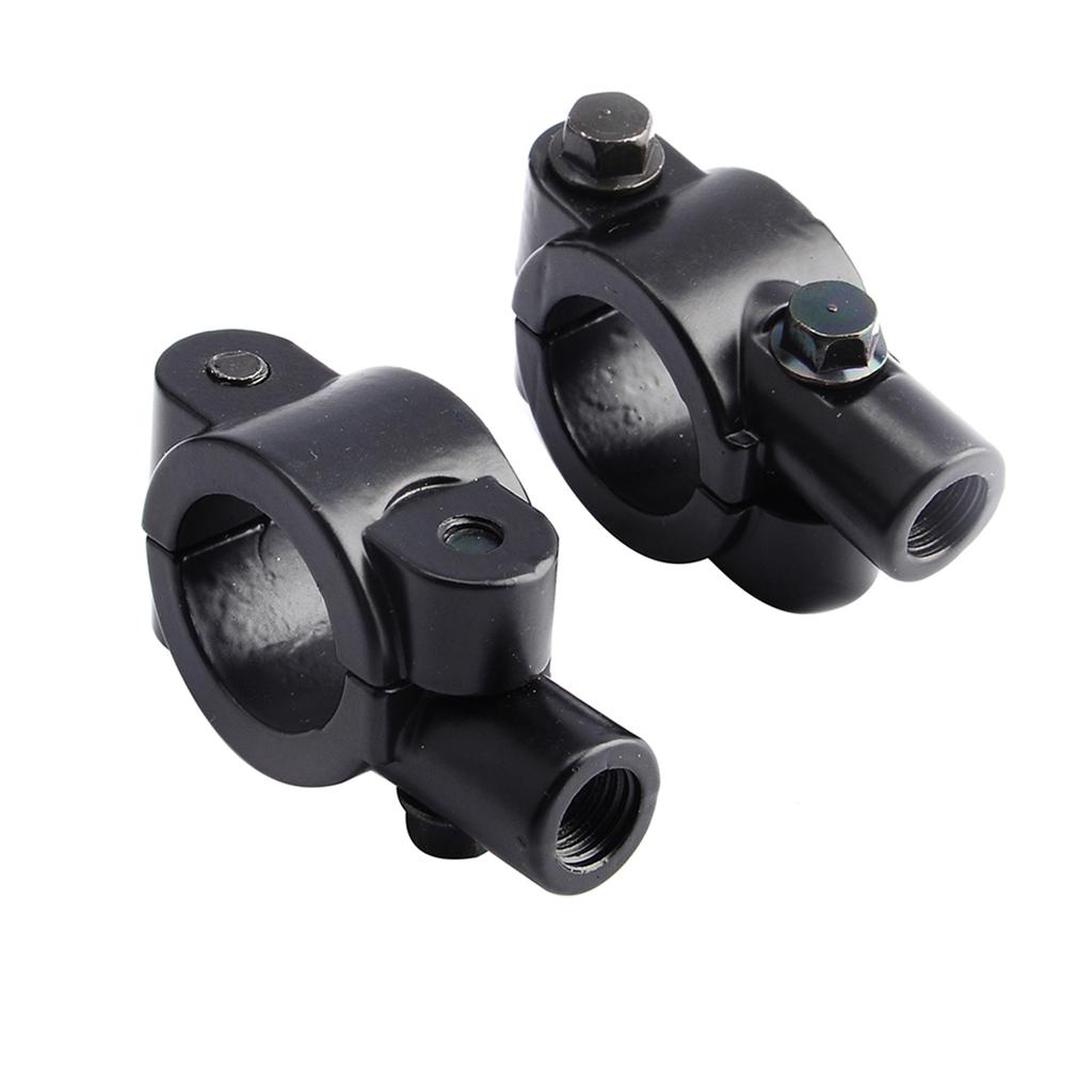 2Pcs Black Universal Motorcycle Handlebar Mirror Mount 10mm 78" Aluminum Clamp