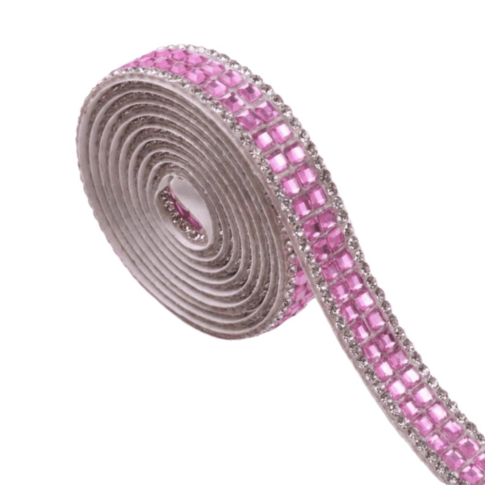 Термоаппликация Отделка Квадратная Стразы Кристалл Отделка Стразами Цепочка из Страз Горячий Клей Аппликация Свадебное Платье розовый