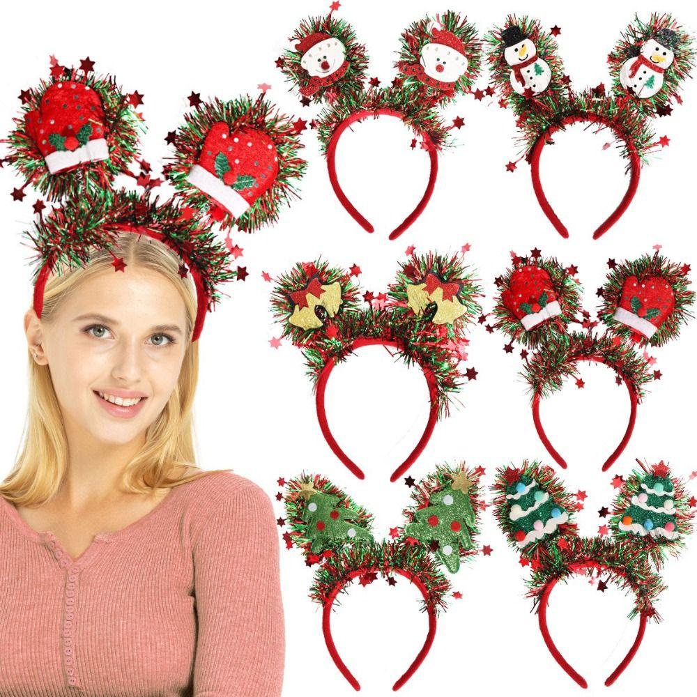 Santa Claus Pattern Christmas Headbands Christmas Party Headbands  New Year Celebration