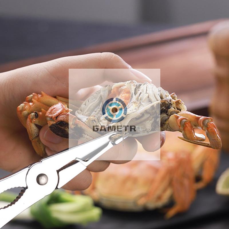 1PC Picking Crab Meat Is Easy Seafood Tool Set Crab Crackers Picks Spoons Set Stainless Steel Pliers Lobster Clamp Pliers Clip