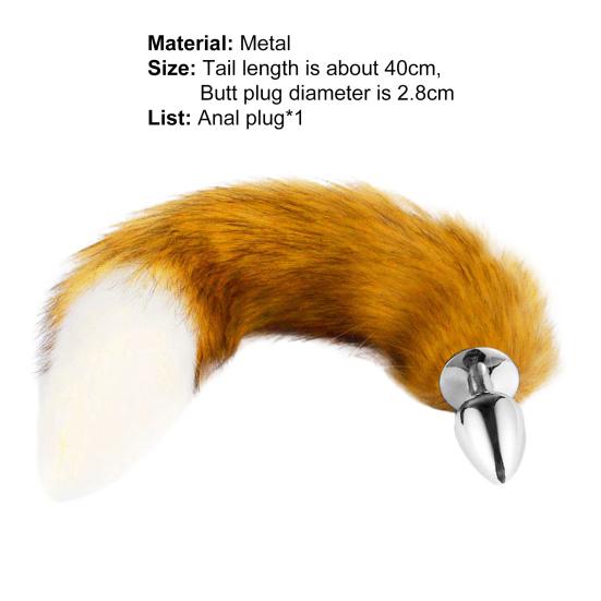 Yousheng Anal Plug Nice-looking Fluffy Metal Artificial Fox Tail Exotic Accessories Butt Plug Adult Product