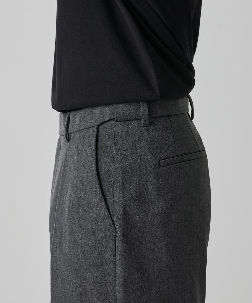 Musinsa Standard Reverse One-Pleat Wide Hidden Banding Slacks [Medium Gray]