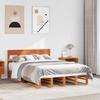 VidaXL Bed Frames and Headboard Wax Brown 135x190 Cm Pine Wood, Bed, Bedroom Furniture, Wooden Bed, Bed 3302314
