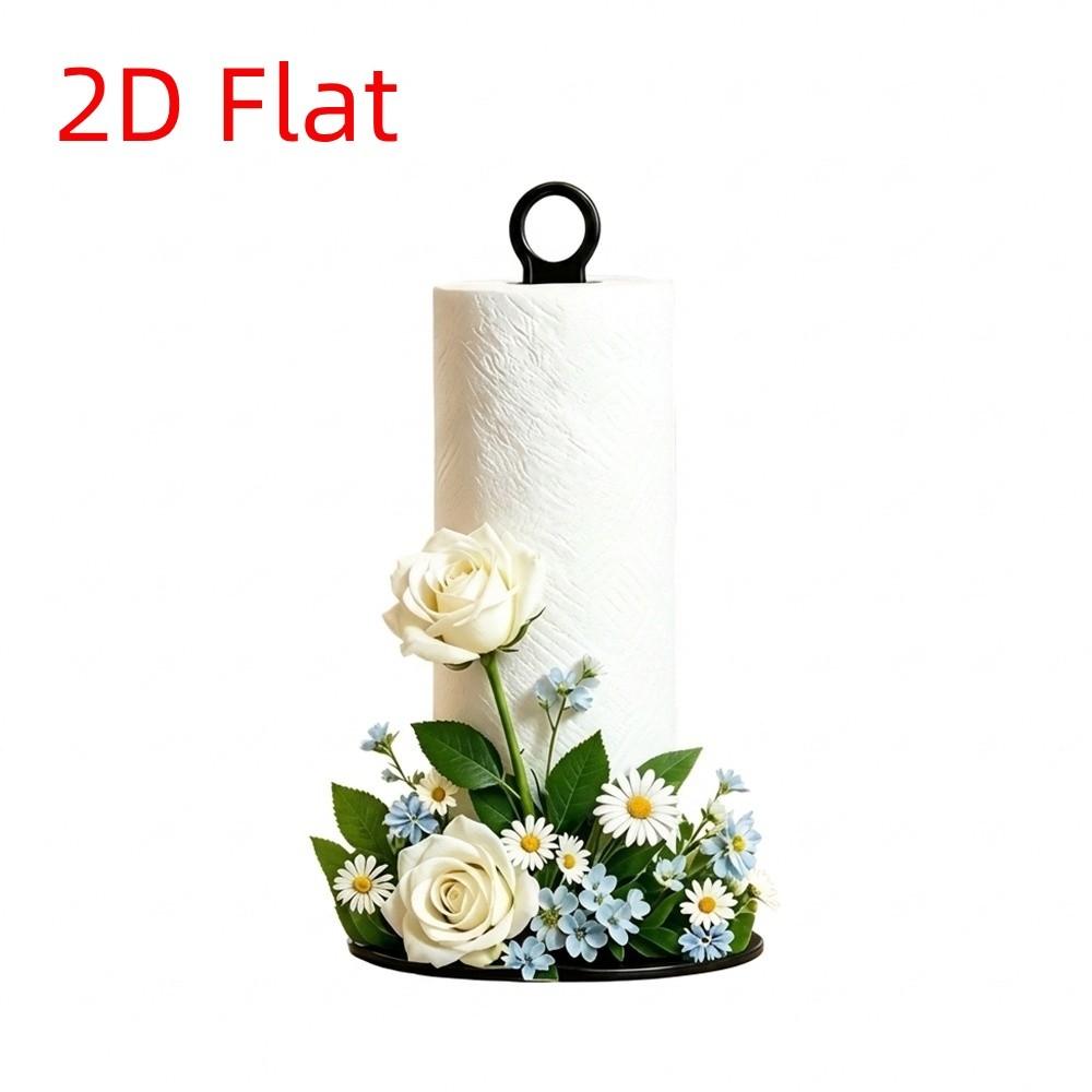 Freestanding Christmas Paper Towel Holder Acrylic Wood Base Kitchen Roll Dispenser Living Room
