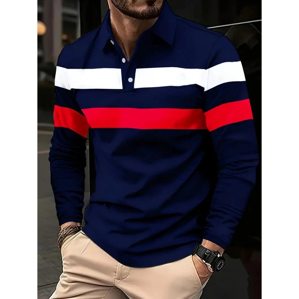 

Молодежная популярная мужская трендовая рубашка поло с лацканами на пуговицах, новая простая толстовка с длинным рукавом в стиле инс XL